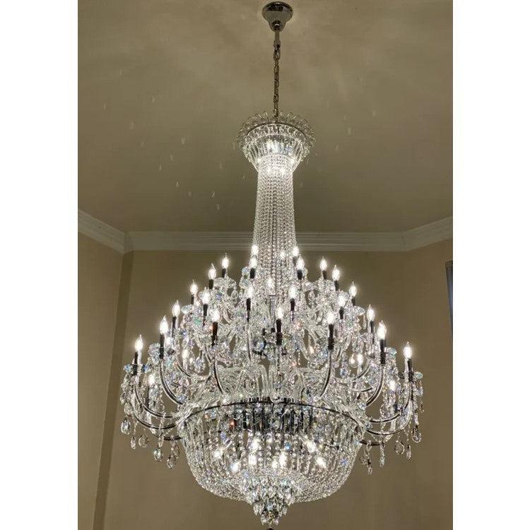 Extra Large European-Style Multi-Layers Candle Luxury Crystal Chandelier Gold Art Foyer / staircase Decorative