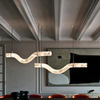 Glacera Simplicity Alabaster Curved Chandelier