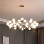 Modern Glass Round Chandelier for Living Room