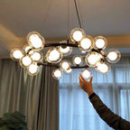 Modern Glass Round Chandelier for Living Room