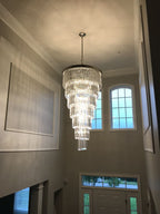 Extra Large Round 7-Tier Luxury Crystal Chandelier with Black, Coffee, Gold, Chrome Finish and Quality