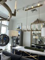 Modern Linear Round / linear Tubular Glass Chandelier for Dining Room / kitchen Island