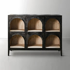 Hattie Arched Storage Cabinet in Oak 60.75-Inchw
