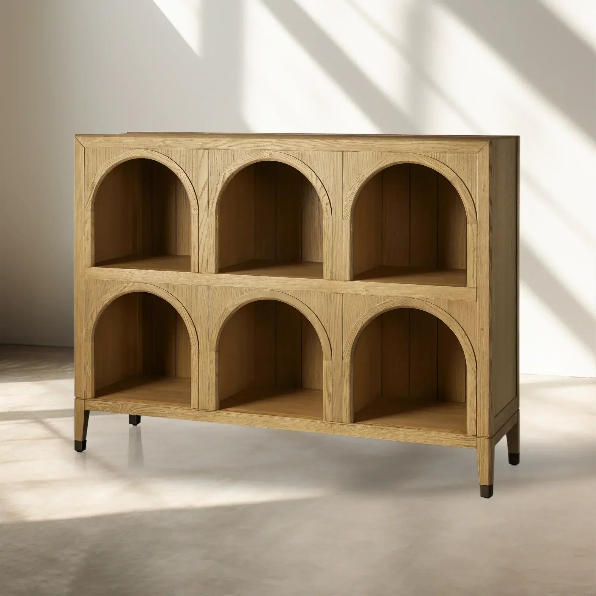 Hattie Arched Storage Cabinet in Oak 60.75-Inchw