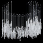 Luméa Organic Glass Tube Cluster Chandelier