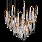 Orlisse Gold Glass Loop Cluster Chandelier