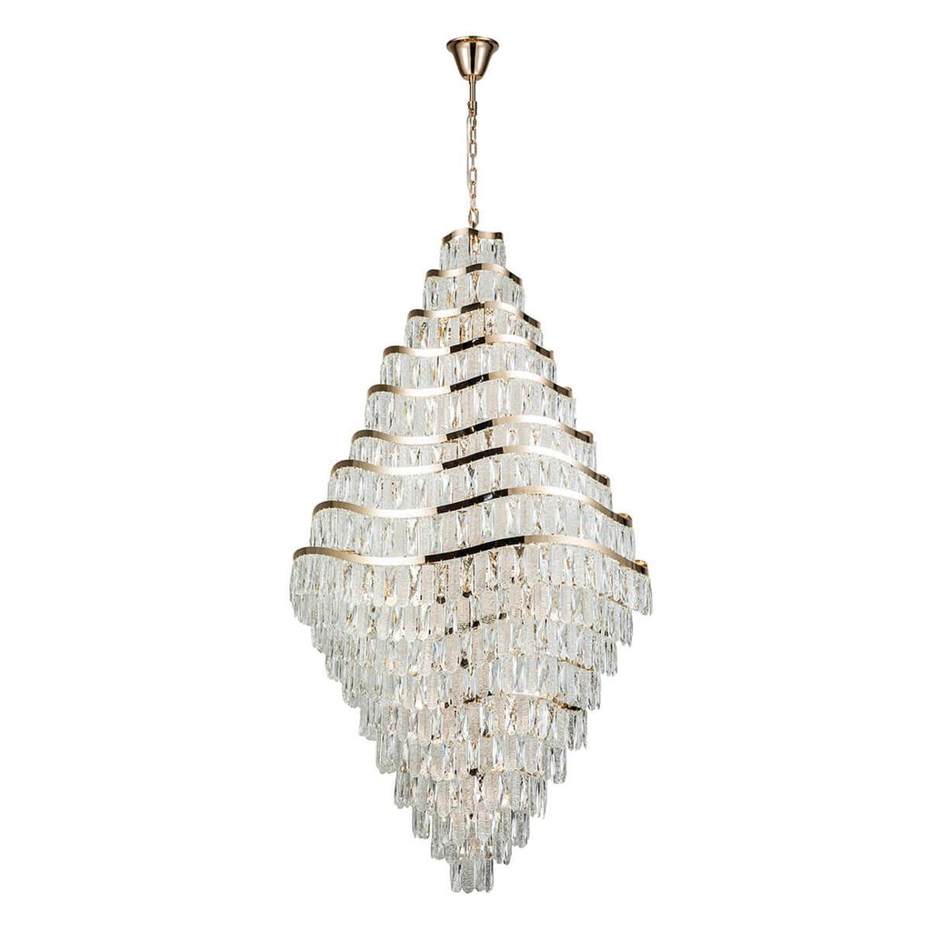 New Luxury Wavy Multi-Tiered Crystal Chandelier for Living Room