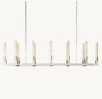 Modern Linear Round / linear Tubular Glass Chandelier for Dining Room / kitchen Island