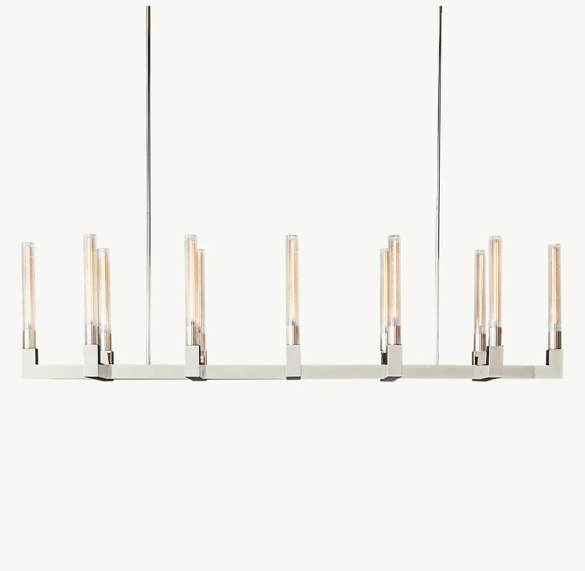 Modern Linear Round / linear Tubular Glass Chandelier for Dining Room / kitchen Island