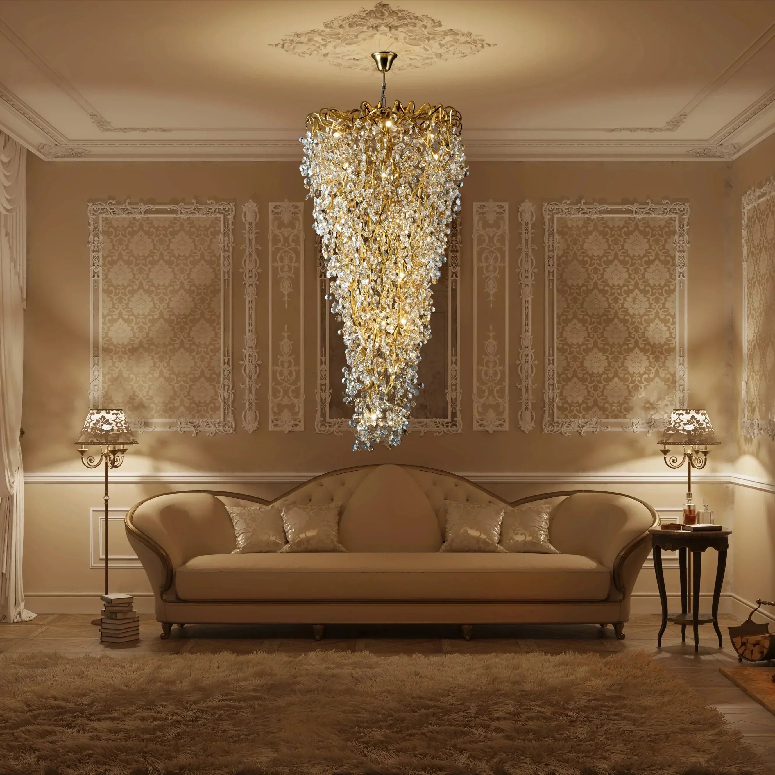 New Modern Light Luxury Branch Crystal Chandelier for Dining / living Room