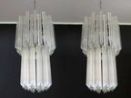 Murano Glass Chandelier – Quadriedri – 46 Prisms – Transparent