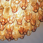Prismatico 91 Elements Amber and Amethyst Compact Glass Chandelier 25"