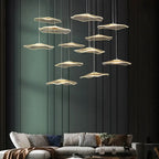 Modern Gold Finish Acrylic Pendant Chandelier with Quality Metal Frame