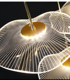 Modern Gold Finish Acrylic Pendant Chandelier with Quality Metal Frame