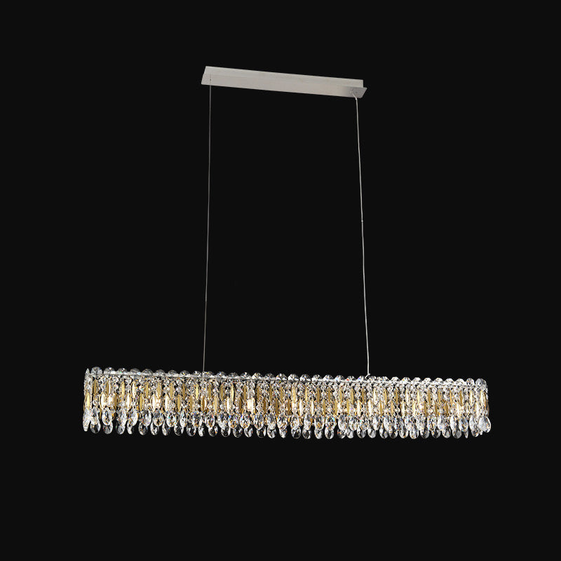 Light Luxury Crystal Beads Drum Collection Flush Mounted / rectangle / round Chandelier