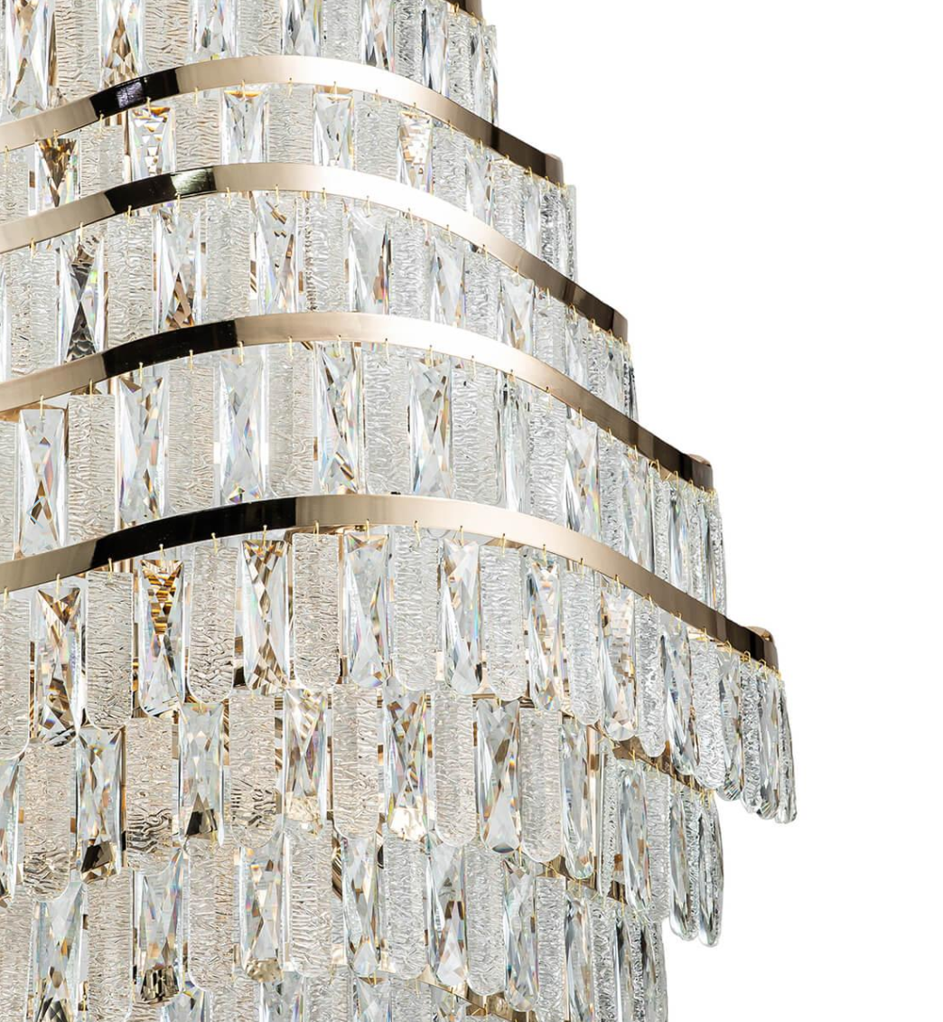 New Luxury Wavy Multi-Tiered Crystal Chandelier for Living Room
