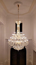 Extra Large European-Style Multi-Layers Candle Luxury Crystal Chandelier Gold Art Foyer / staircase Decorative