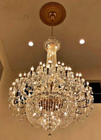 Extra Large European-Style Multi-Layers Candle Luxury Crystal Chandelier Gold Art Foyer / staircase Decorative