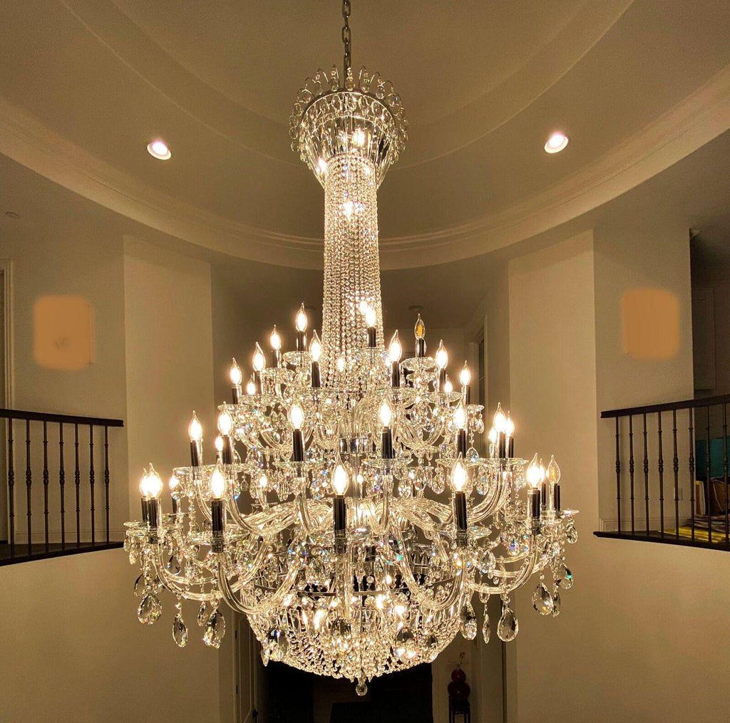 Extra Large European-Style Multi-Layers Candle Luxury Crystal Chandelier Gold Art Foyer / staircase Decorative