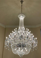 Extra Large European-Style Multi-Layers Candle Luxury Crystal Chandelier Gold Art Foyer / staircase Decorative