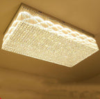 Modern&luxury Extra Flush Mount Rectangle Crystal Chandelier