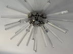 Flush Mount Sputnik Chandelier with Crystal and Metal Finish