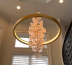 Modern Art Design Vertical Flower Chandelier for Low-Ceiling