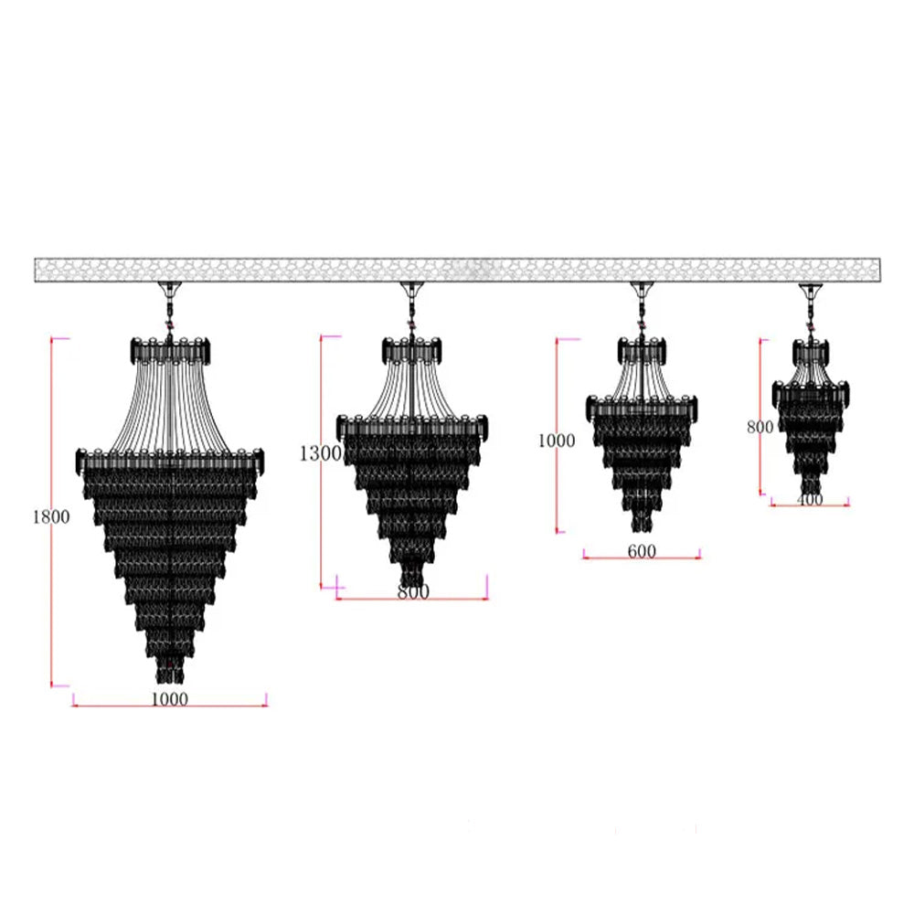 Luxury Modern Multi-Tiered Crystal Chandelier for Staircase / foyer