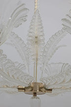 Vintage Italian 6-Arm Glass Chandelier for Low-Ceiling Bedroom / dining Room