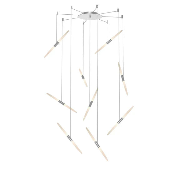 Modern Floating Acrylic Stick Chandelier for High-Ceiling
