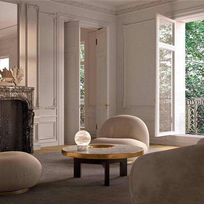 Wenny Round Alabaster Table Lamp