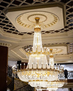 Luxury Empire Candle Lights Crystal Chandelier for High-Ceiling