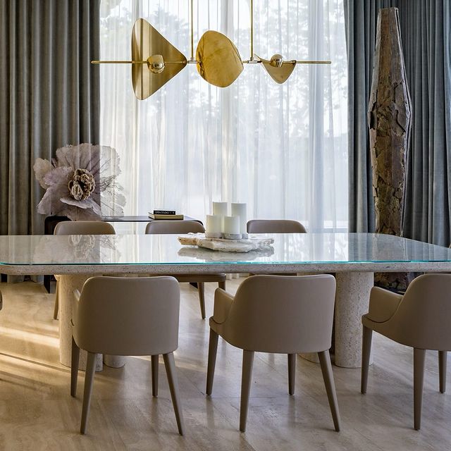 Minimalist Linear Brass Chandelier with High-Quality Finish for Dining Room and Kitchen Island