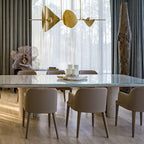 Minimalist Linear Brass Chandelier with High-Quality Finish for Dining Room and Kitchen Island