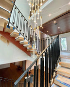 Modern Crystal Stick Chandelier with Glacier Bubble Design in Gold, Chrome, and Black Finish - High-Quality