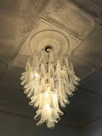Murano Glass Chandelier – 75 Petals – Transparent