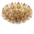 Prismatico 91 Elements Amber and Amethyst Compact Glass Chandelier 25"