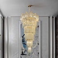 Extra Large Luxury Multi-Tiered Crystal Chandelier in Gold Finish for Foyer / staircase
