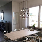 Modern Basket Pendant Chandelier with Acrylic and Metal Finish for Living and Dining Room
