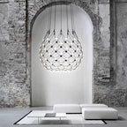 Modern Basket Pendant Chandelier with Acrylic and Metal Finish for Living and Dining Room