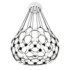 Modern Basket Pendant Chandelier with Acrylic and Metal Finish for Living and Dining Room