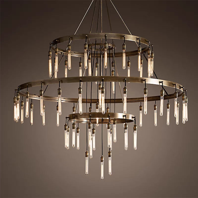 Retro-Inspired Metal Pendant Light Chandelier for Living Room / bedroom / staircase / villa