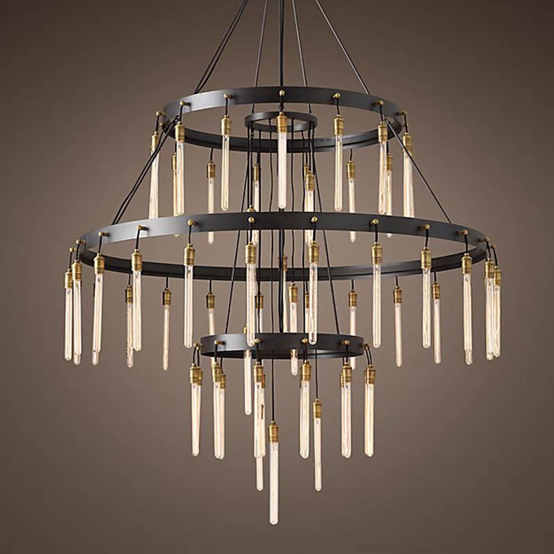 Retro-Inspired Metal Pendant Light Chandelier for Living Room / bedroom / staircase / villa