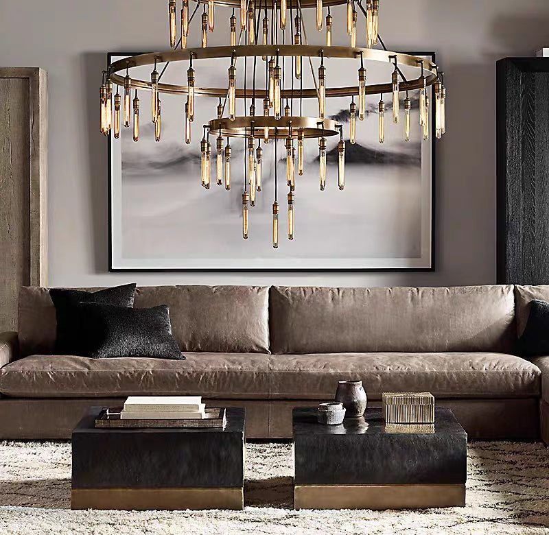 Retro-Inspired Metal Pendant Light Chandelier for Living Room / bedroom / staircase / villa