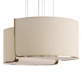 Minimalist Round Slub Cloth Chandelier for Low-Ceiling
