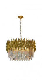 Luxury Crystal Chandelier with Gold Finish, Round or Rectangular Shape, Stainless Steel Quality for Living