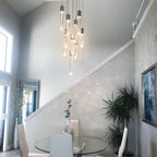 Modern Light Luxury Round / rectangle Ceiling Pendant Light in Black Finish for Kitchen Island / Staircase /