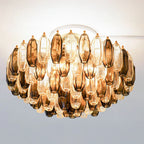 Prismatico 91 Elements Amber and Taupe Compact Glass Chandelier 25"