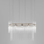 Ivory Veins Two-Tier Linear Pendant