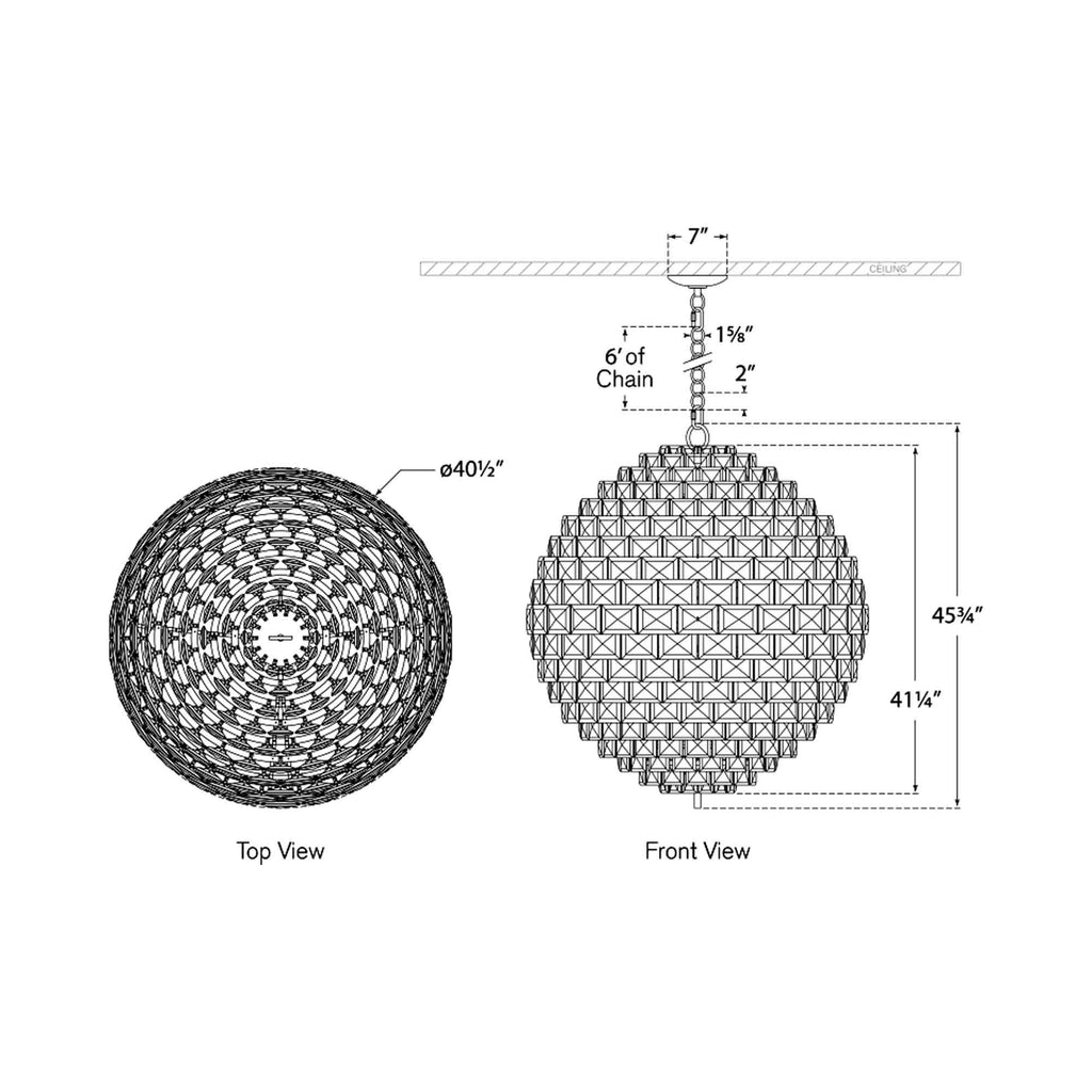 Modern Light Luxury Sphere Crystal Chandelier